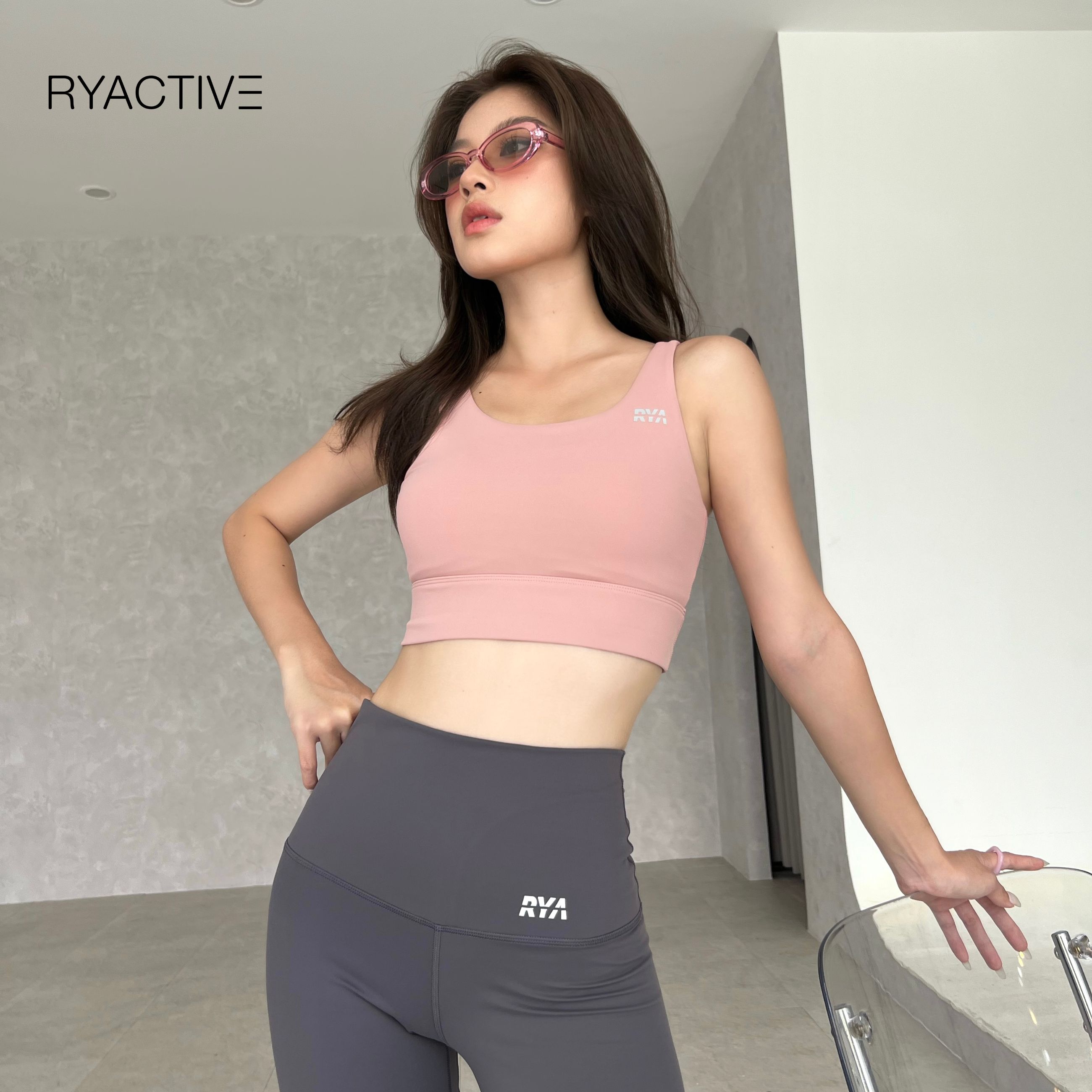 Quần biker ngắn thể thao RYACTIVE - LONG BIKER Grey