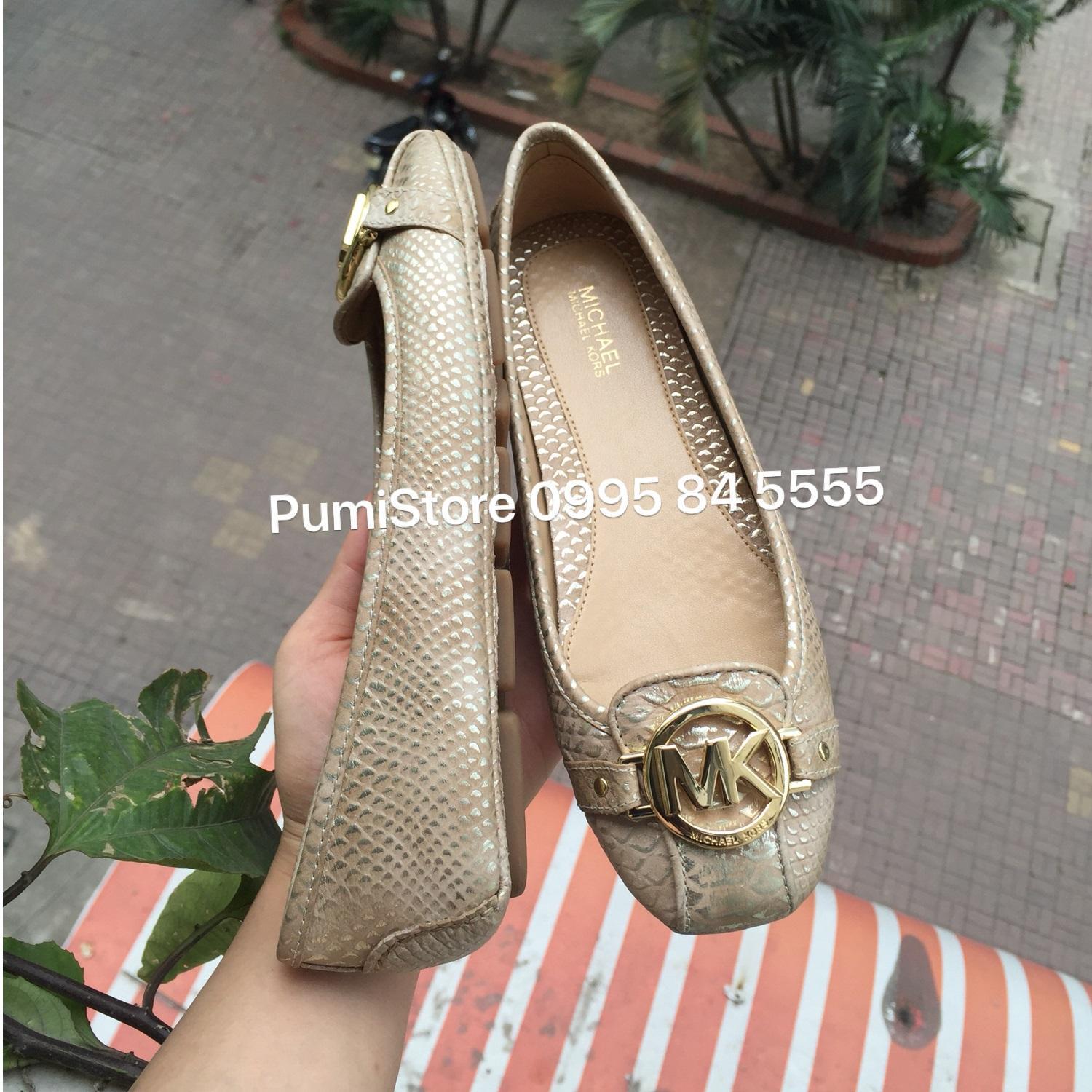 Giày Michael Kors Pale Gold Snake Vân da rắn