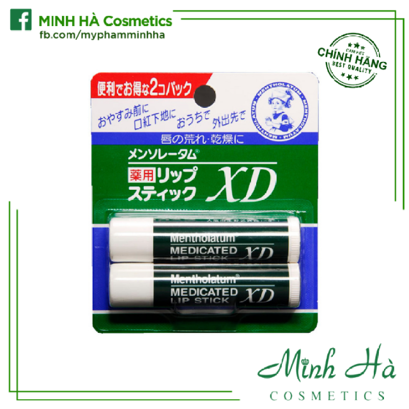 Set 2 cây son dưỡng Mentholatum Medicated Lip Stick XD Nhật Bản