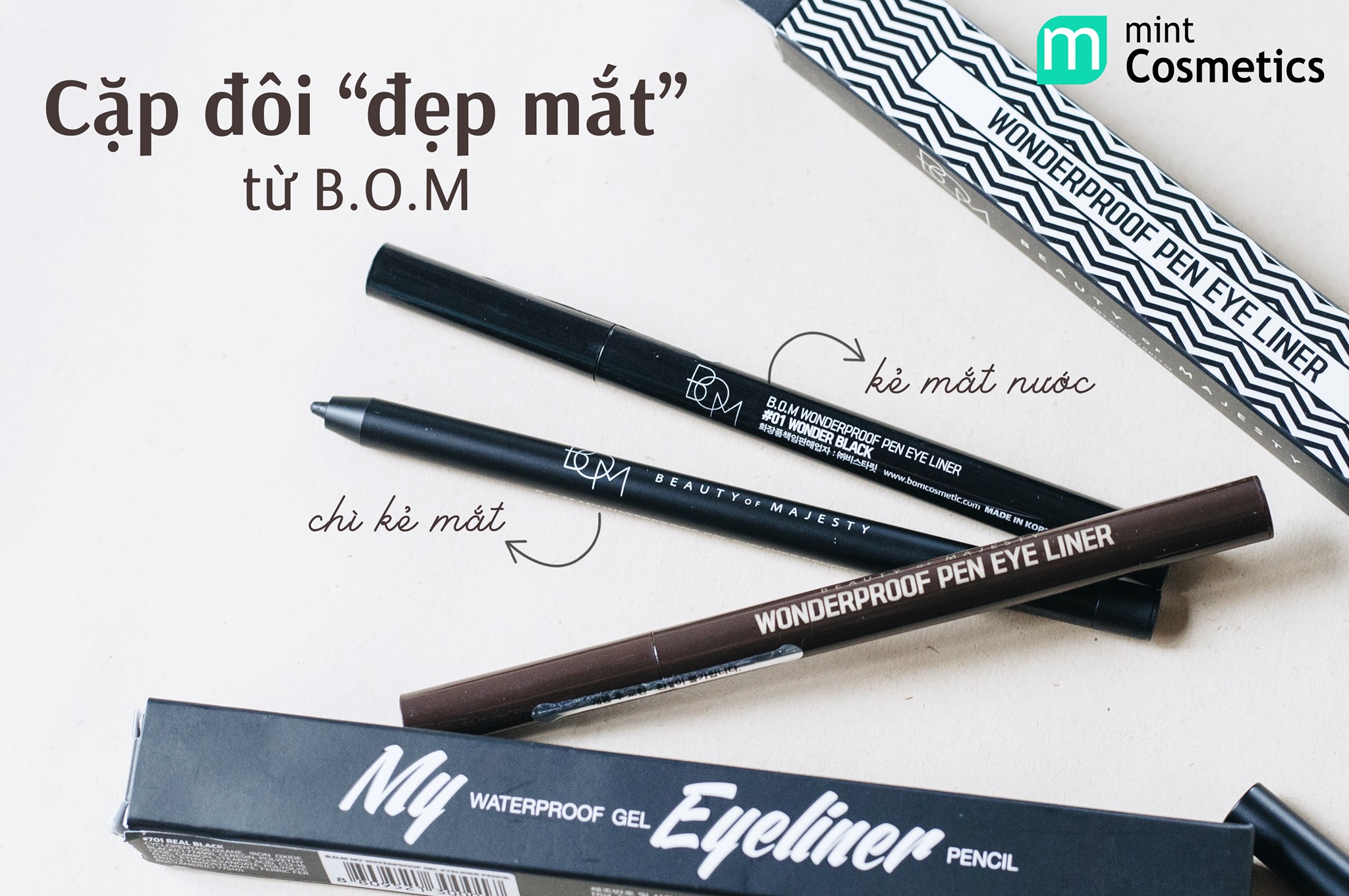 Chì Kẻ Mắt BOM My Waterproof Eyeliner Gel