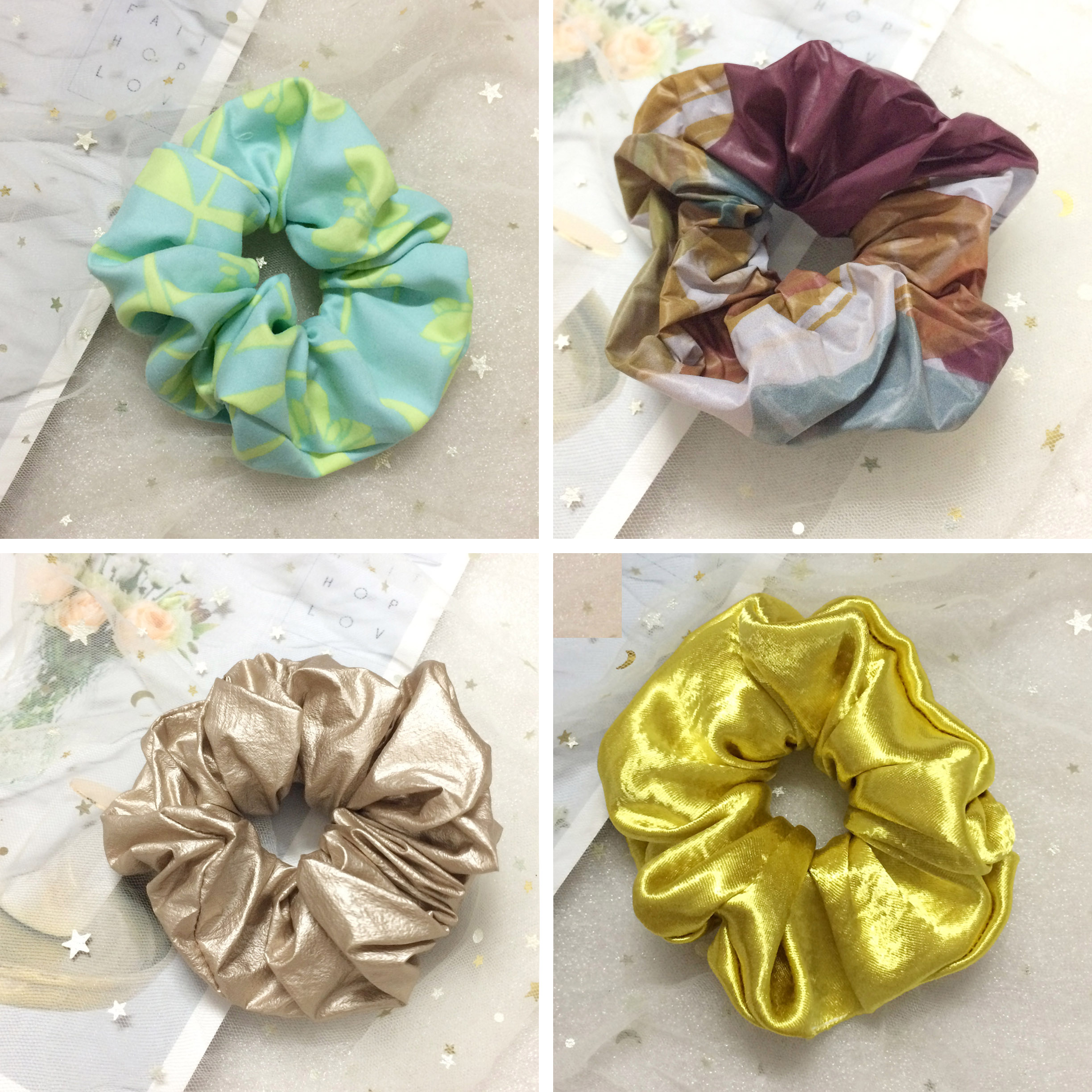 Dây cột tóc vải nữ scrunchies nhiều màu