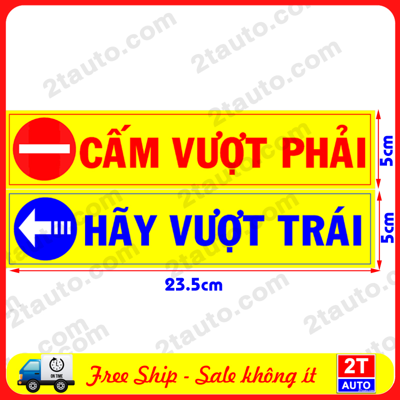 BỘ 2 LOGO TICKER TEM XE CẤM VƯỢT PHẢI, HÃY VƯỢT BÊN TRÁI CẤM VƯỢT BÊN PHẢI