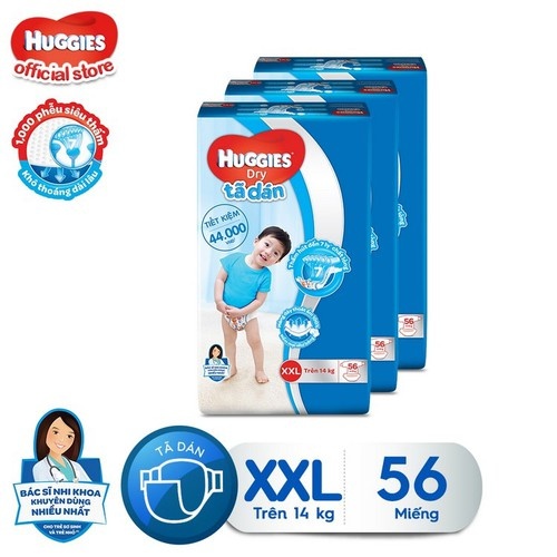 Tã dán Huggies M76, L68, XL62, XXL56