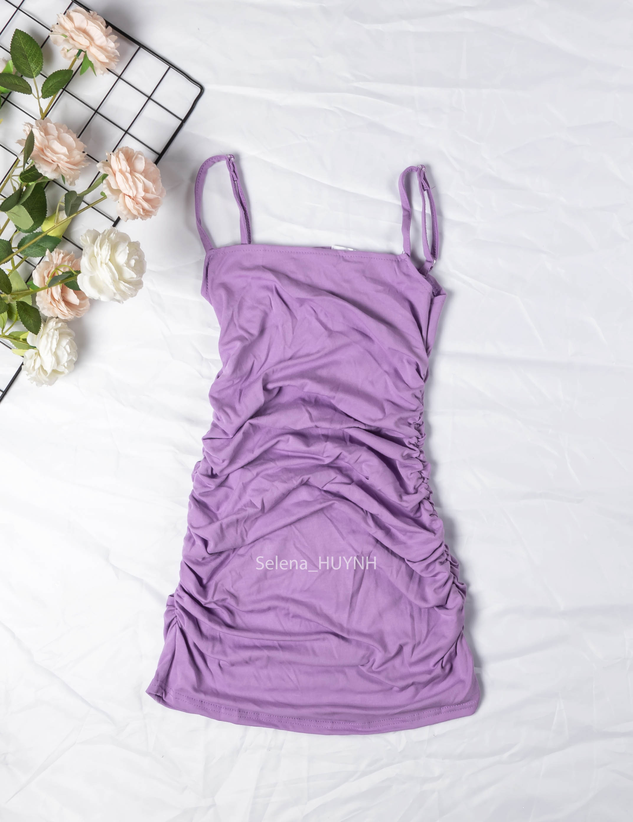 Váy đầm ôm body 2 dây sợi bún bóp eo sexy