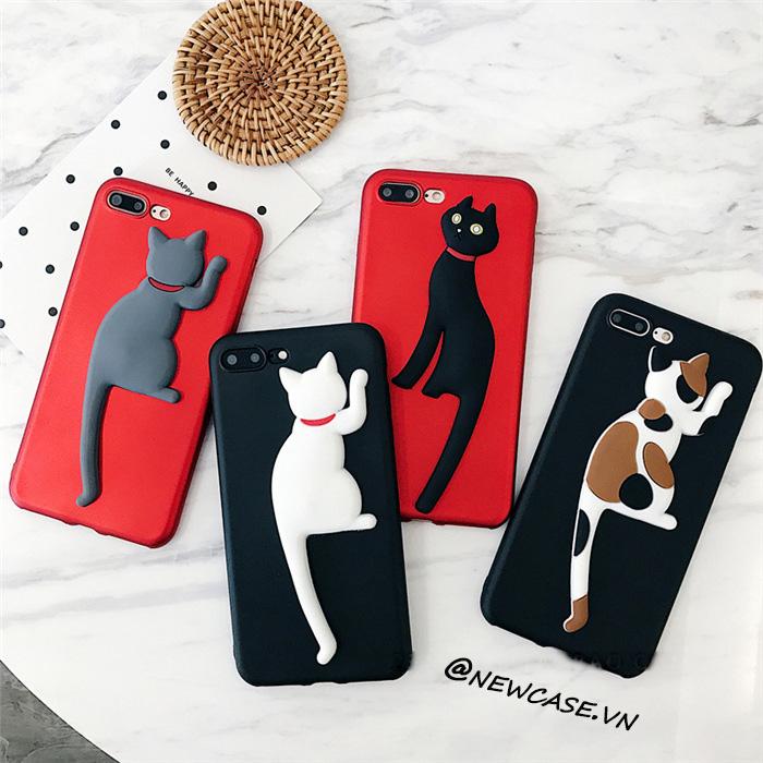 Ốp Lưng Dẻo Mèo Đuôi Dựng - Iphone 6, 6plus, 7, 7plus, 8, 8plus, X