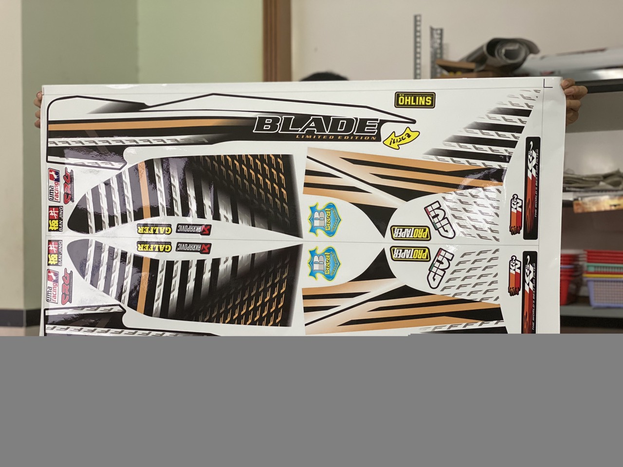 Tem rời wave blade 110 dán xe đen