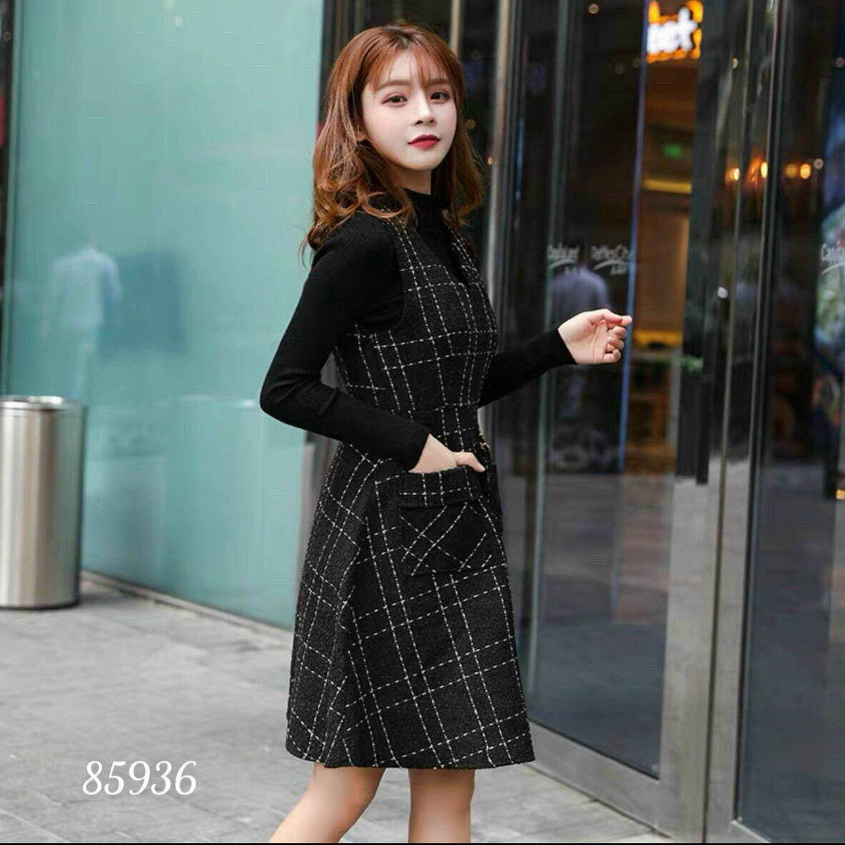 [Hàng new] Đầm phối tay dài 2020 siêu dễ thương