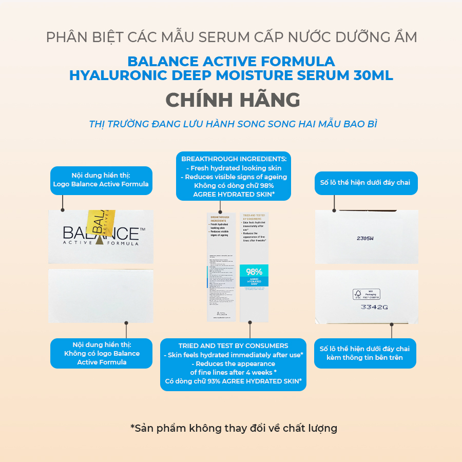 Serum Cấp Nước Dưỡng Ẩm Balance Active Formula /Hyaluronic Deep Moisturizing 30ml
