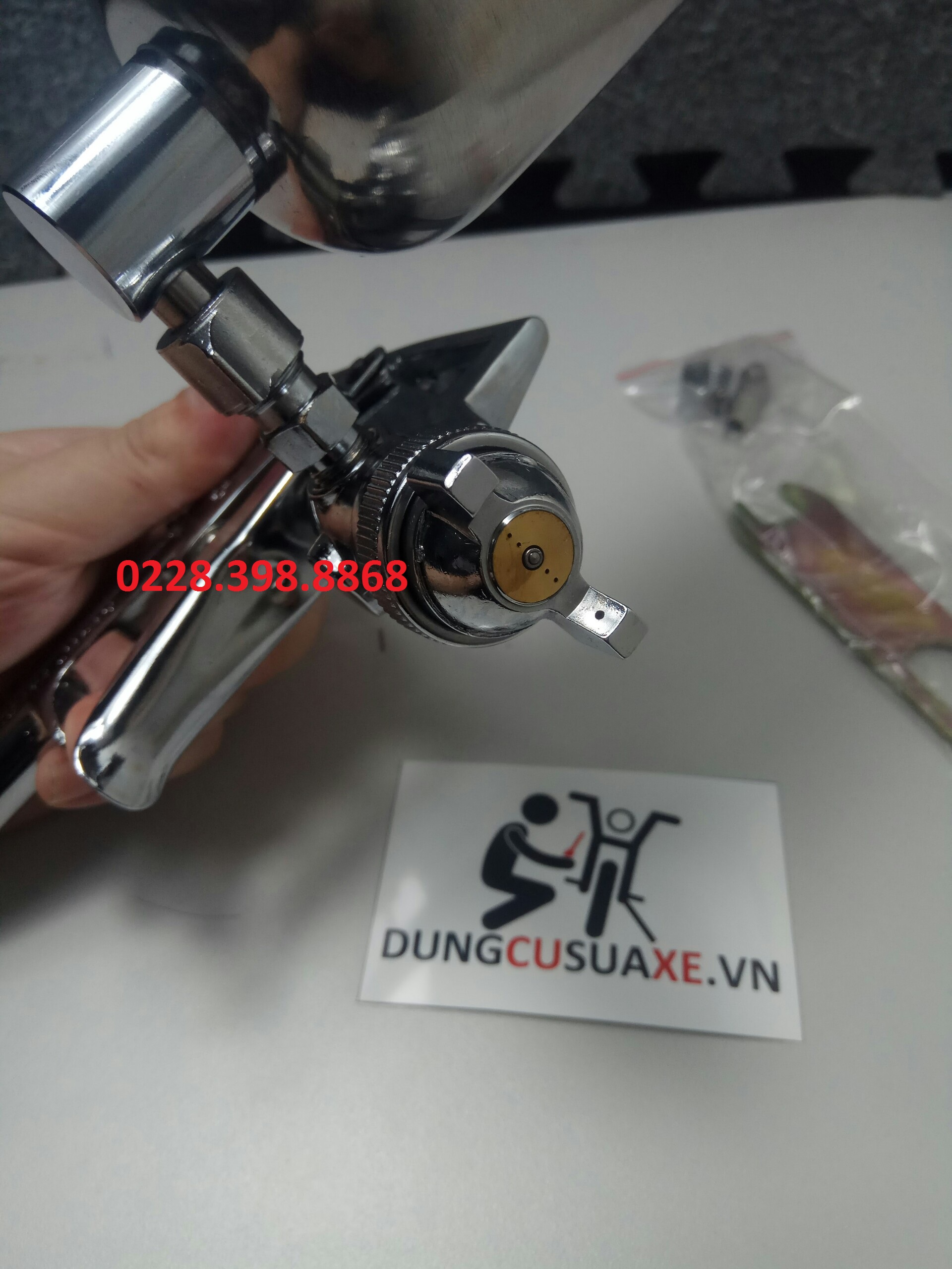 [HÀNG CHÍNH HÃNG] [ ẢNH THẬT] súng phun sơn H85 ca inox xịn [CHO KHÁCH XEM HÀNG]