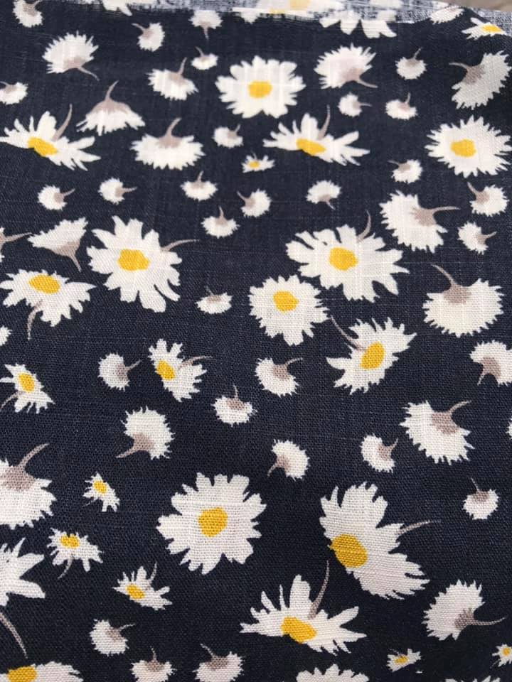 Vải linen tưng gân hoa cúc họa mi!