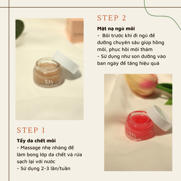 Combo Tẩy Da Chết - Dưỡng Hồng Môi Mộc An
