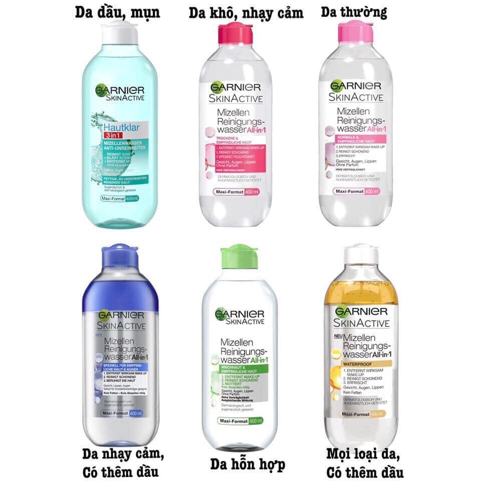 [Loại 400ml] Nước Tẩy Trang Garnier Skinactive Micellar Cleansing