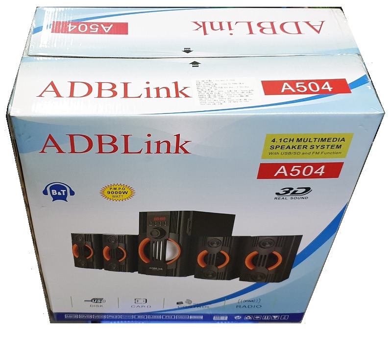 Loa Vi Tính 4.1 ADBLink A504 ( Bluetooth - FM , Thẻ Nhớ , Usb )
