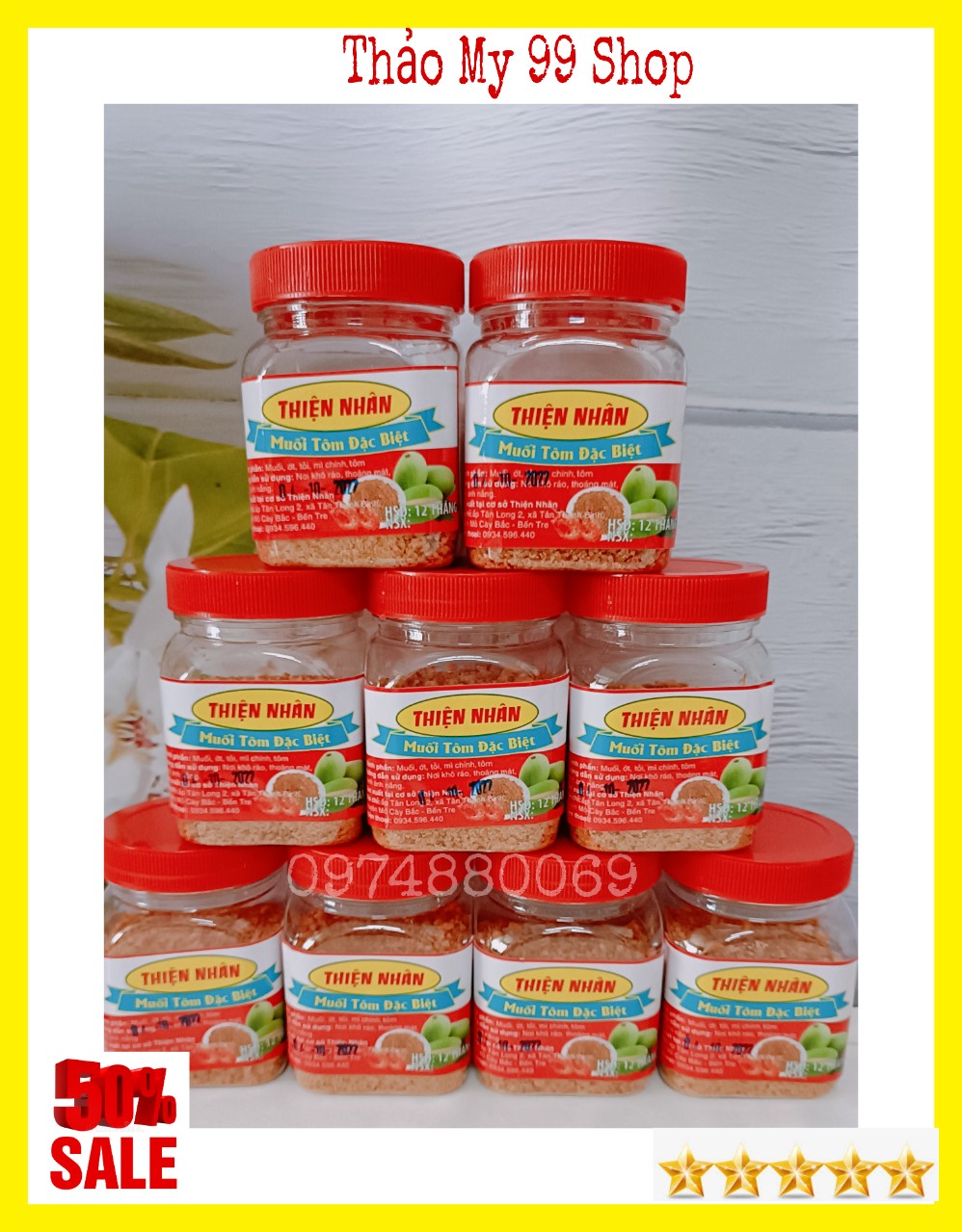 (FREESHIP) hủ 200gr Muối tôm Thiện Nhân
