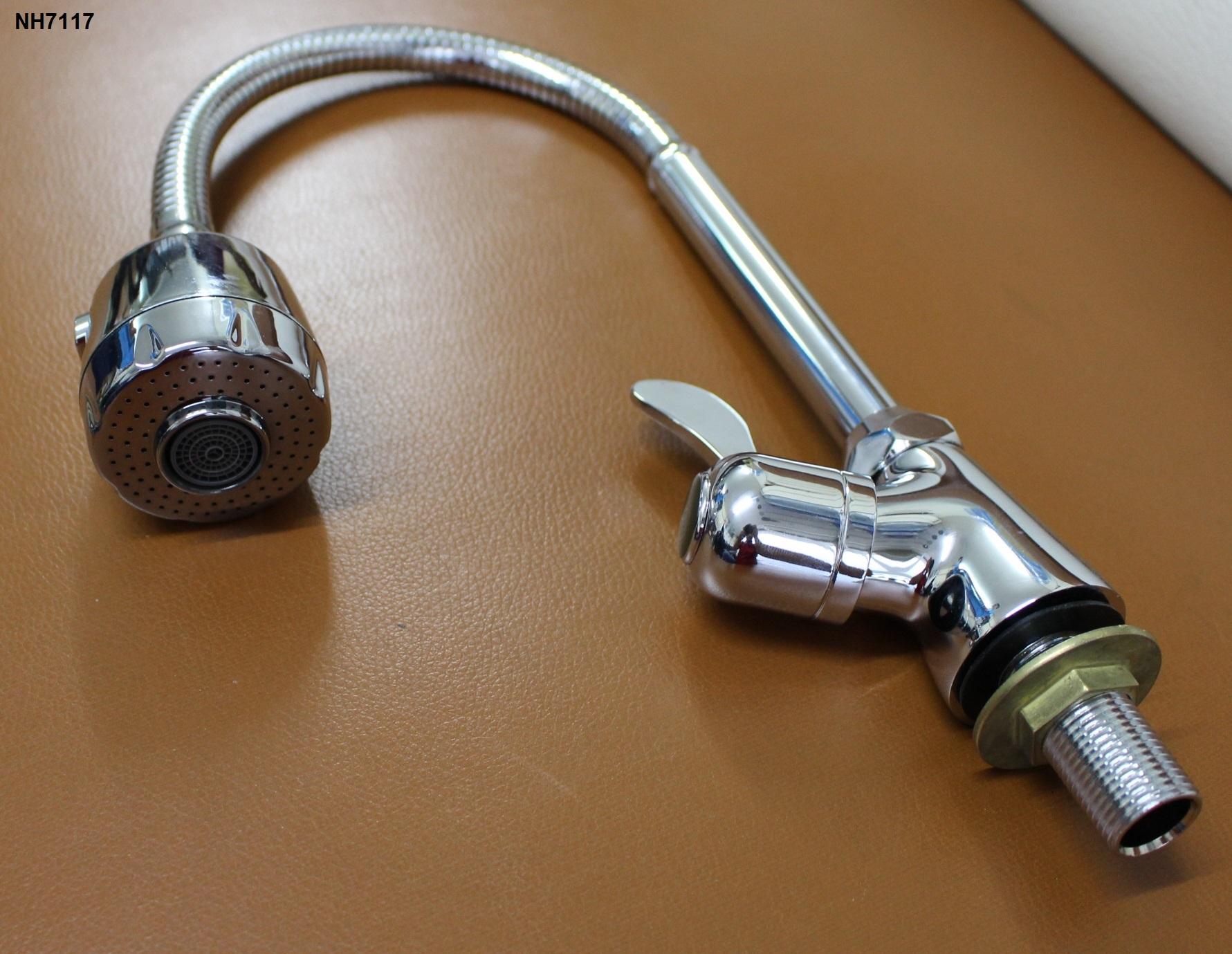 [HCM]Vòi rửa chén lạnh cần lò xo NH7117