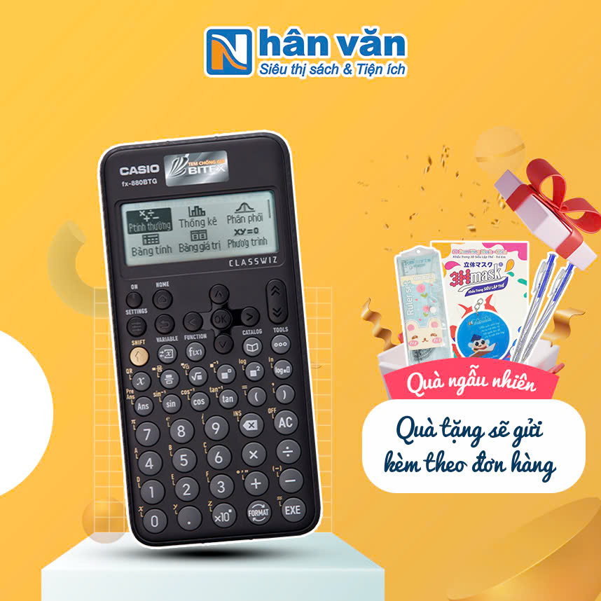 Máy Tính Casio FX 880 BTG Chính Hãng - Màu Đen - Bảo Hành 7 Năm