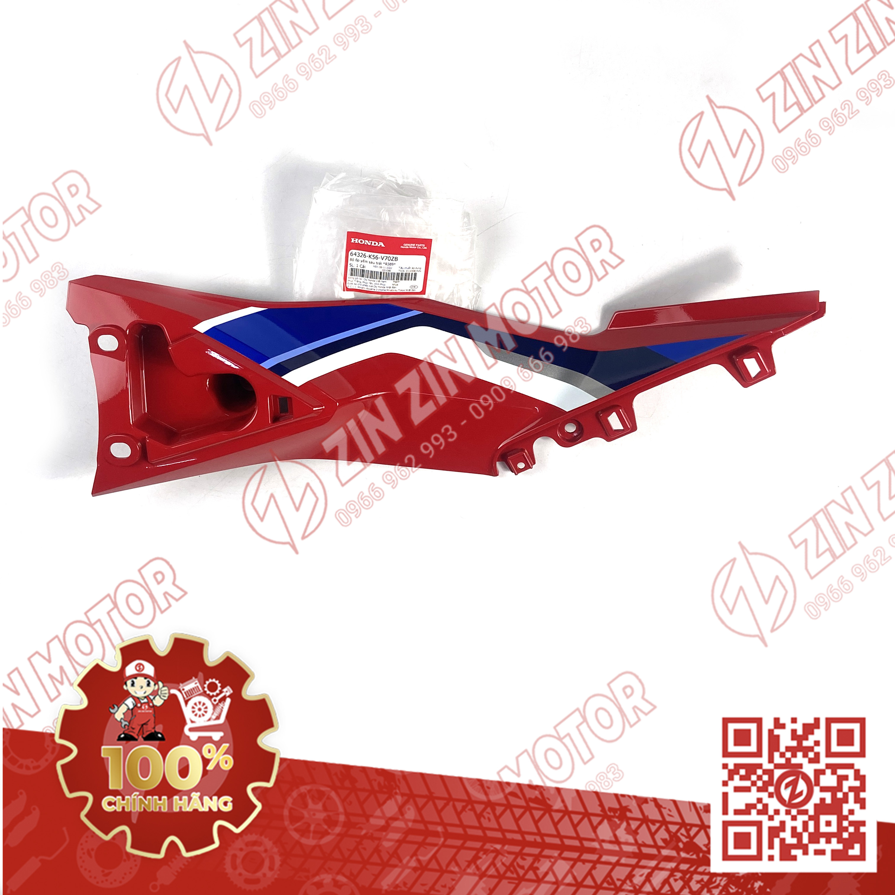 Dàn áo winner x v2 2020 đỏ xanh trắng đen, rs150x, rs150 v3 chính hãng honda - zinzinmotor