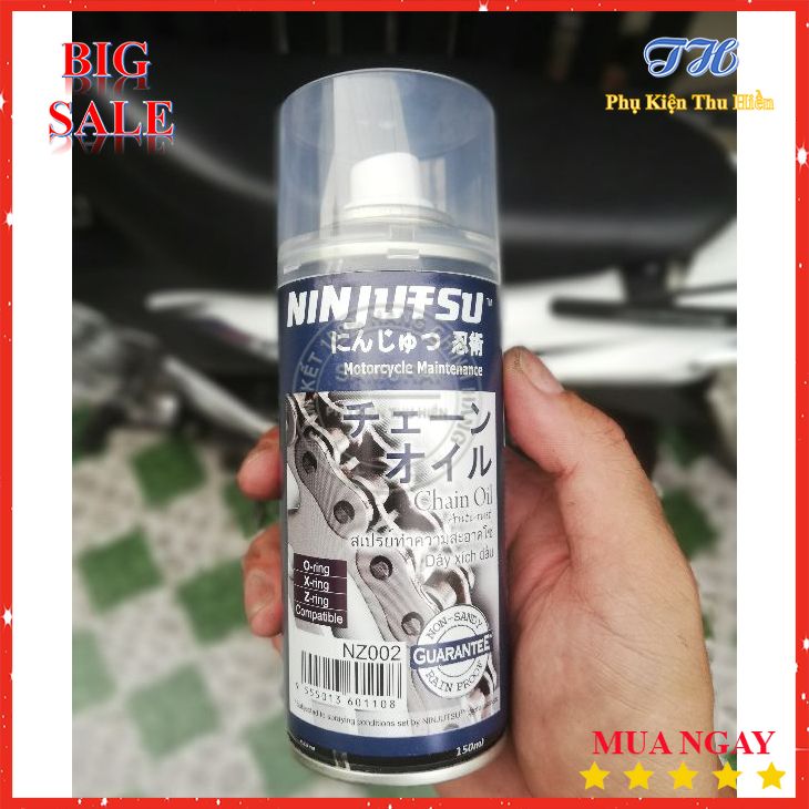 [HCM]Chai Xịt Dưỡng Sên Xe Máy NINJUFSU SAMURAI Dạng Sáp NZ002