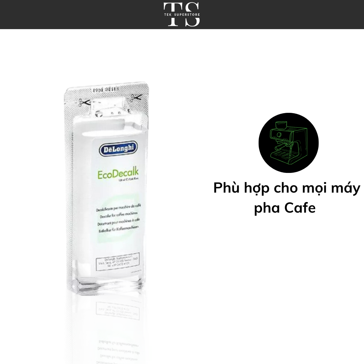 Dung dịch tẩy cặn máy pha Cà phê Delonghi EcoDecalk 100ml, 500ml