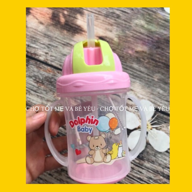 Bình Uống Nước Ống Hút Dolphin 240ml