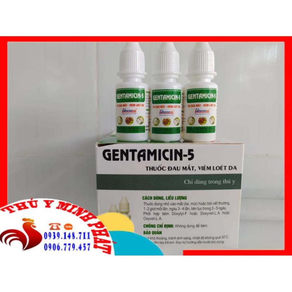 GENTAMICIN 5 (LỌ 10ML) NHỎ ĐAU MẮT, VIÊM LOÉT DA