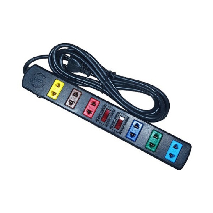[HCM]Ổ CẮM ĐIỆN CÓ DÂY 6 LỔ CẮM LIOA-Ổ CẮM DÂY LIOA 6 LỔ 2 CÔNG TẮC DÂY 3M MODEL 6S3