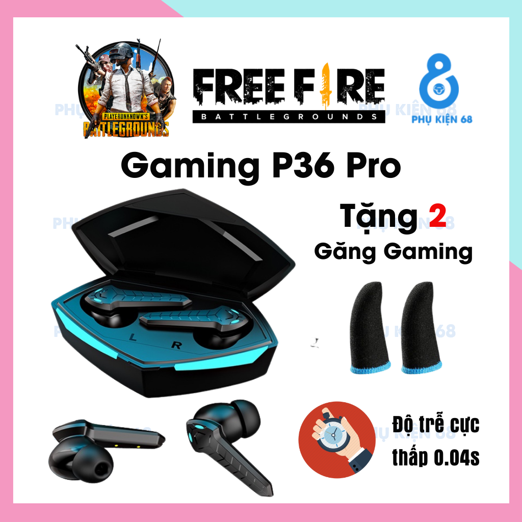 Tai nghe bluetooth Gaming P36, Tai nghe bluetooth không dây, tai nghe nhét tai TWS, Âm thanh HIFI cao cấp, Bluetooth 5.0, Chống ồn ANC