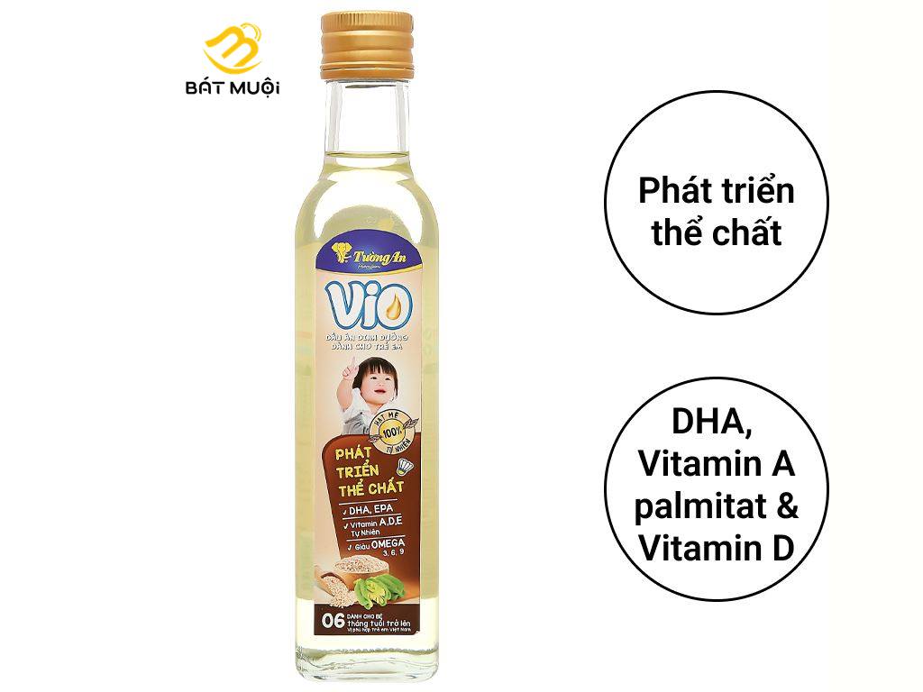Dầu ăn dinh dưỡng cho bé tường an vio chai 250ml - cty bát muội