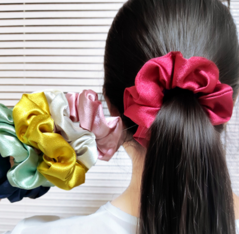 Dây cột tóc vải Scrunchies  phong cách đơn giản Hàn Quốc