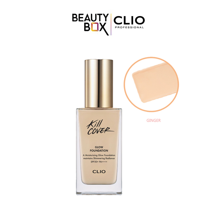 Kem nền bóng mượt clio kill cover glow foundation spf50+ pa++++ 38g
