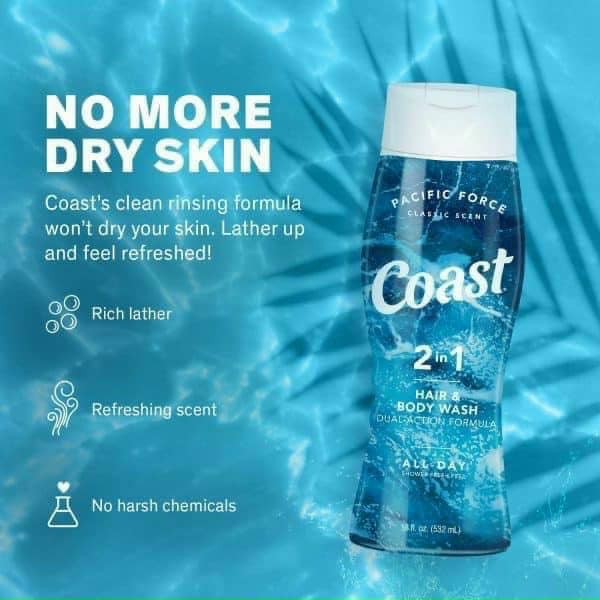 SỮA TẮM COAST MỸ (Chính Hãng) 2in1