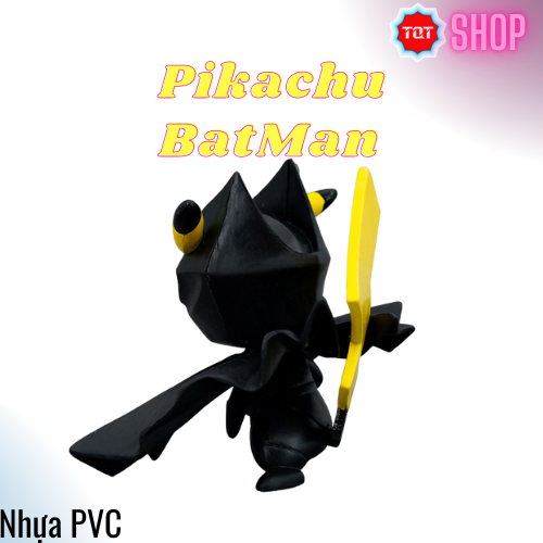 Mô hình đồ chơi Pikachu BatMan để bàn trang trí