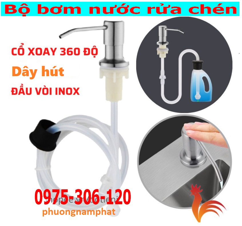 TIỆN LỢI GẤP NHIỀU LẦN Bộ Đầu Bơm Hút Dầu Rửa Bát Xà Bông Nước Rửa Chén Tiện Lợi Có Vòi Dẫn Ống silicon