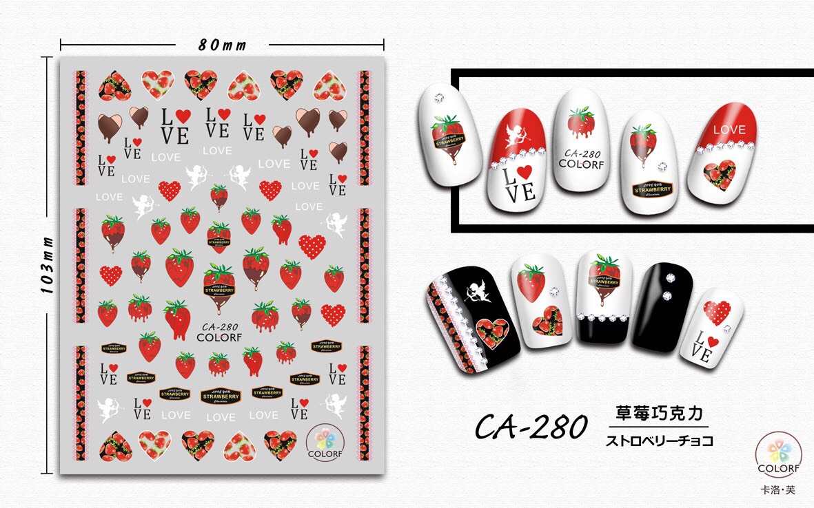 STICKER DÁN MÓNG CHỦ ĐỀ HOA QUẢ