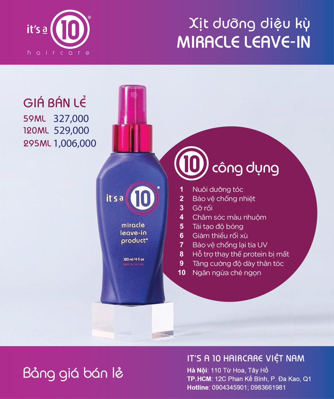 Xịt dưỡng diệu kỳ Miracle Leave - In IT'S A 10