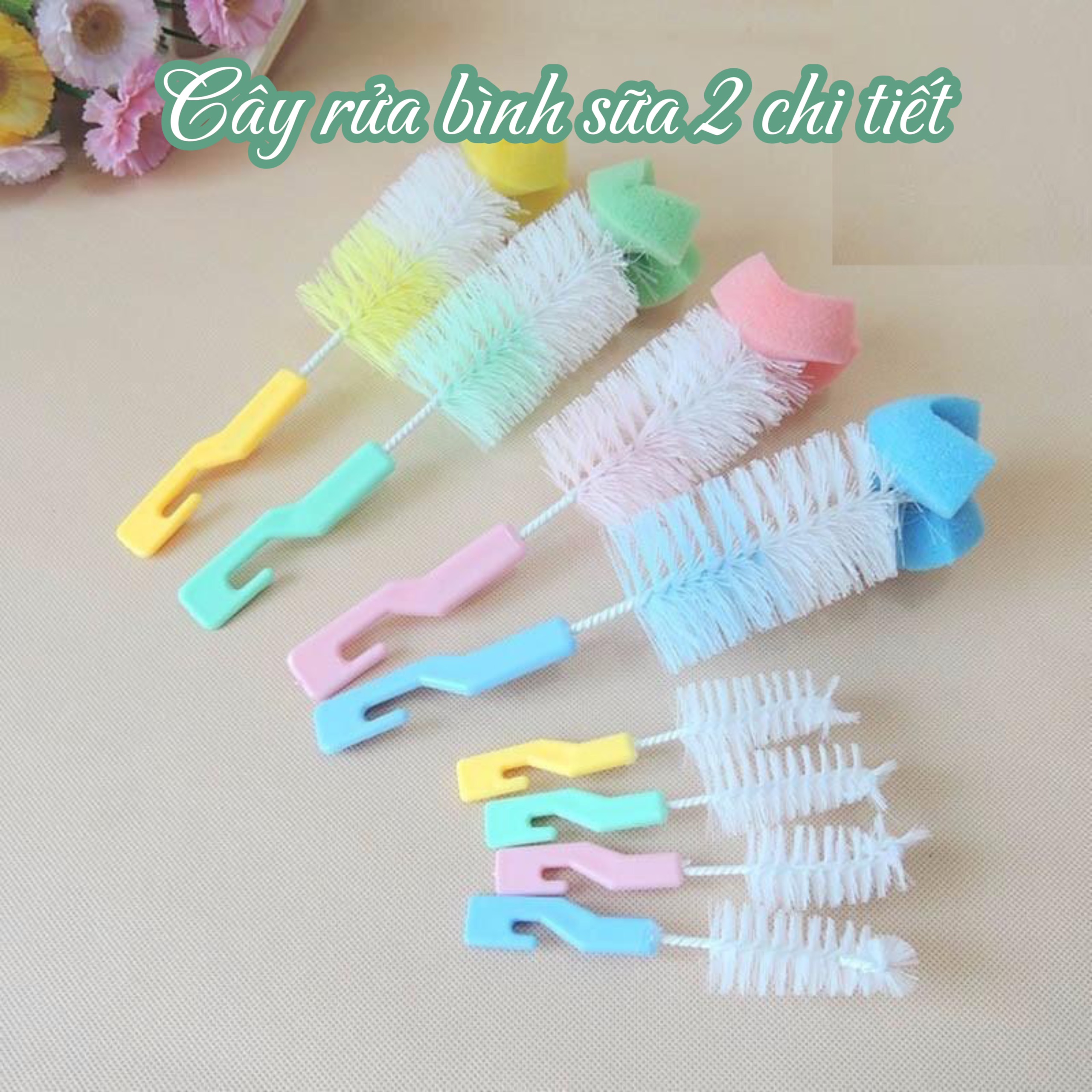 Cây Cọ bình sữa 2 chi tiết, rửa núm vú cán nhựa, cọ bình sữa. cọ bình nước, dụng cụ cọ bình rửa bình nước, dụng cụ cọ rửa bình nước cho bé, dụng cụ cọ rửa , dụng cụ vệ sinh cho bình,