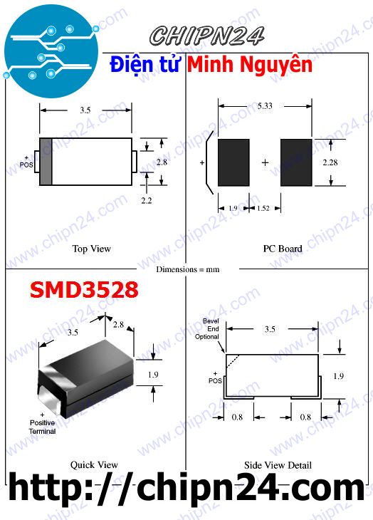 [2 con] (KG2) Tụ Tantalum Dán SMD3528 100uF 6.3V 107J