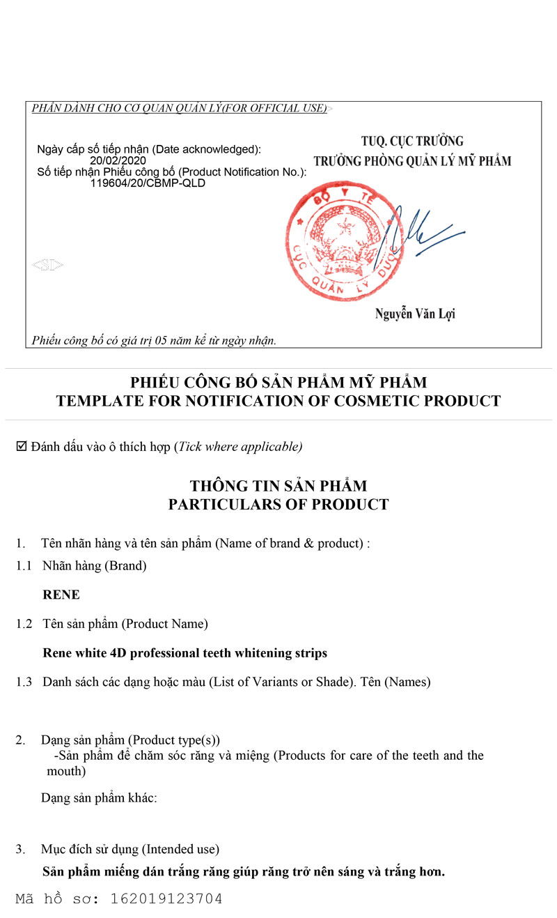 [HCM]Miếng dán trắng răng Rene White 4D Made in USA (được bán bởi Siêu Thị Hàng Ngoại)