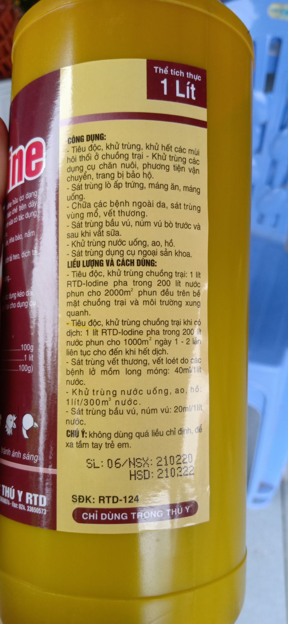 Sát trùng chuồng trại RTD Iodine 1lít