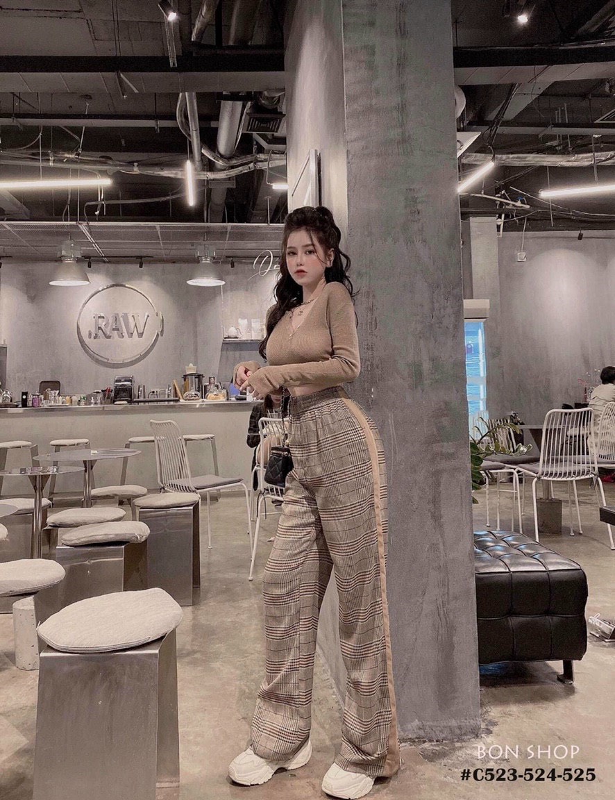 Sét bộ thun gân phối kate siêu chất TTSA0869
