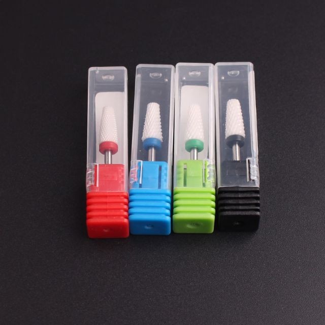 Đầu mài sứ dạng trụ vát.Giúp phá bột , phá đắp gel phá sơn