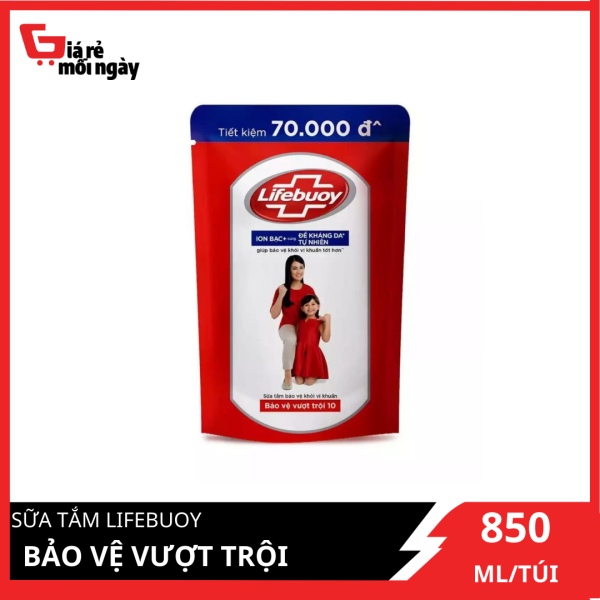 [HCM]Sữa tắm Lifebuoy Bảo vệ Vượt trội (Đỏ) túi 850g