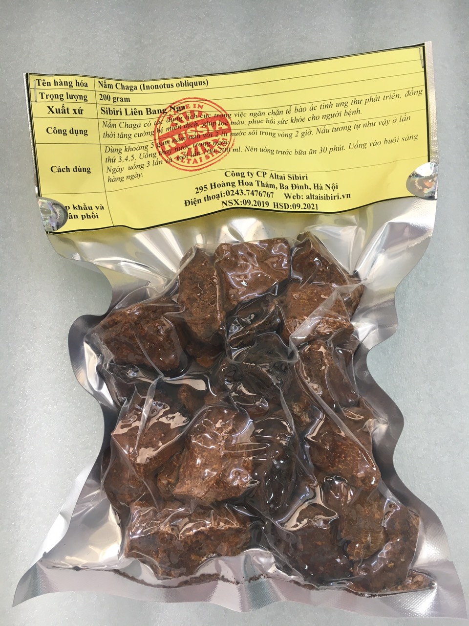 200 gam nấm CHAGA SIBIRI Nấm Bạch Dương - Nhập khẩu chính ngạch Nga