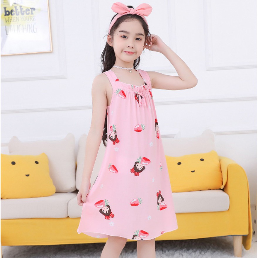 Váy lanh lụa mềm bé gái 27 - 48kg 2021