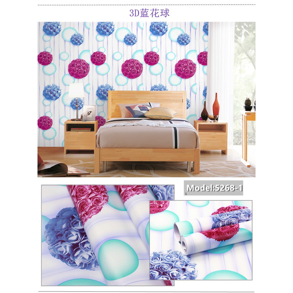 Giấy dán tường ô vuông xanh 0.45*10m
