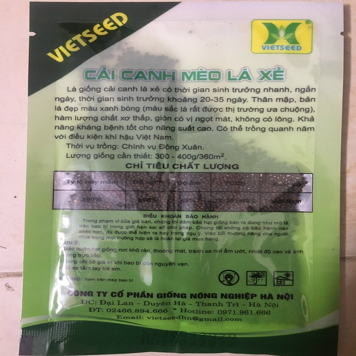 Hạt giống rau Cải Mèo Hà Giang
