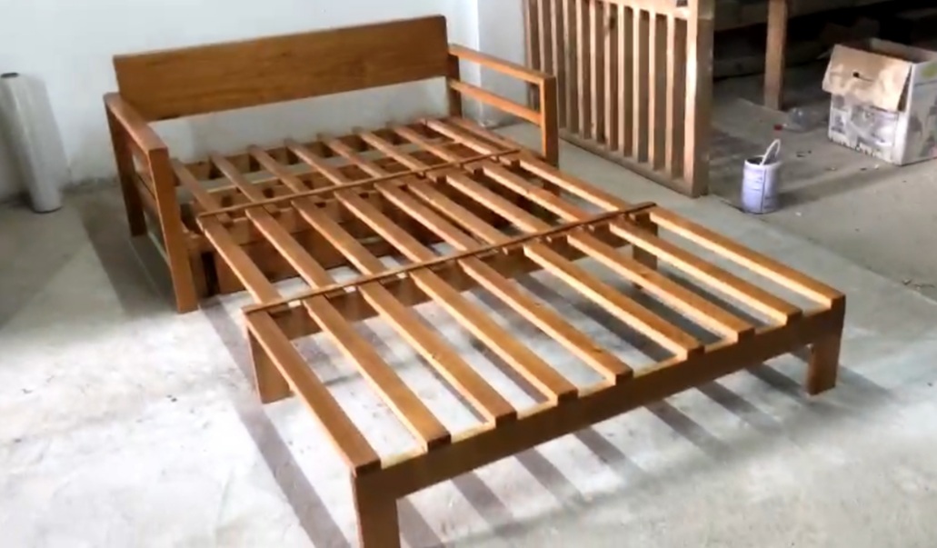 GHÊ SOFA GIƯỜNG GỖ TỰ NHIÊN 1MX2M