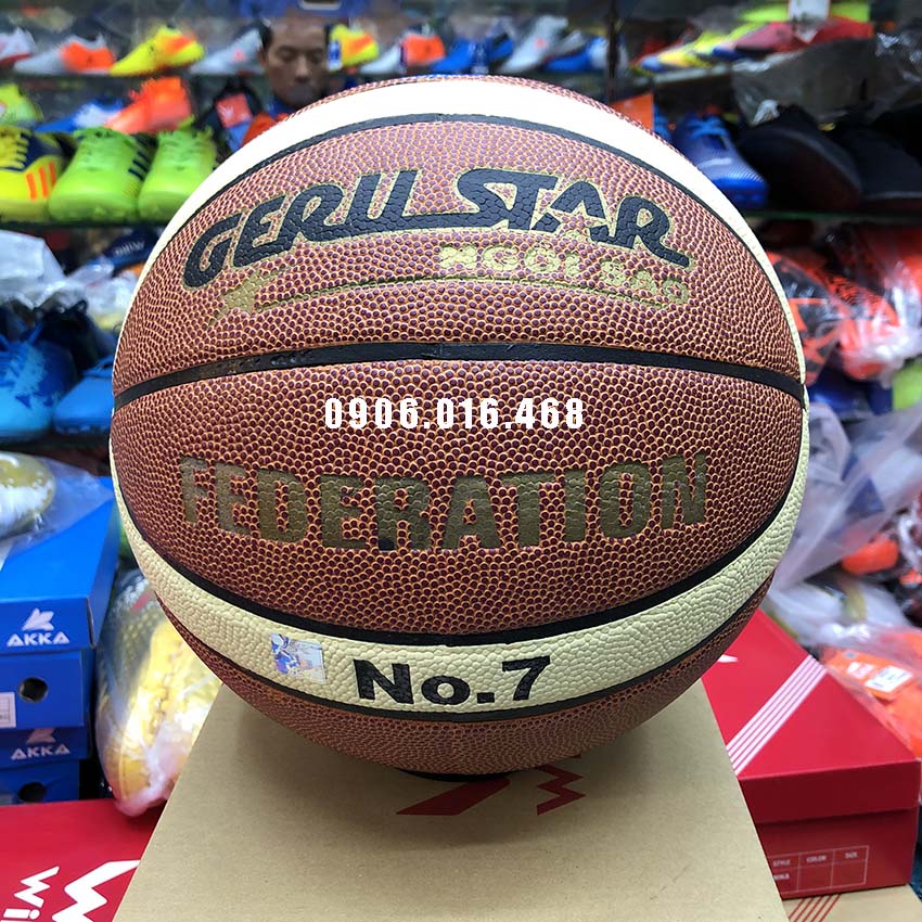 Quả bóng rổ da PU Gerustar – Size 6, 7 (Tặng kim bơm và túi đựng bóng)