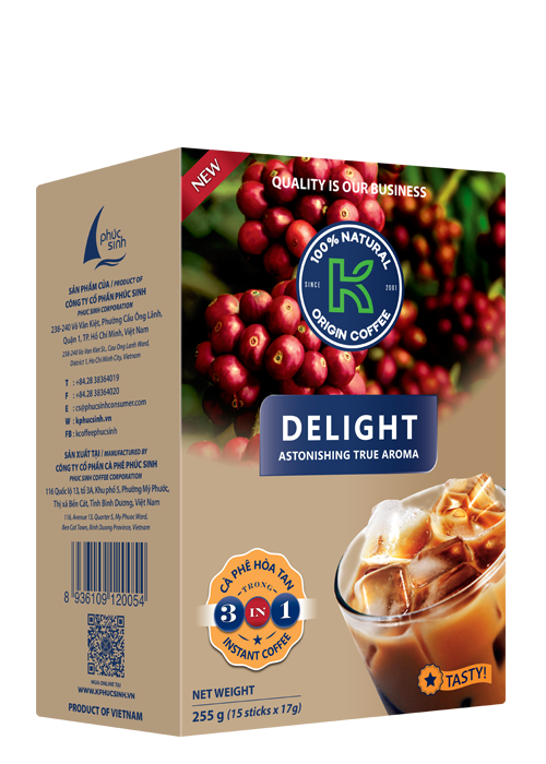 Cà Phê Hòa Tan K Coffee Delight 3in1 255G Hộp