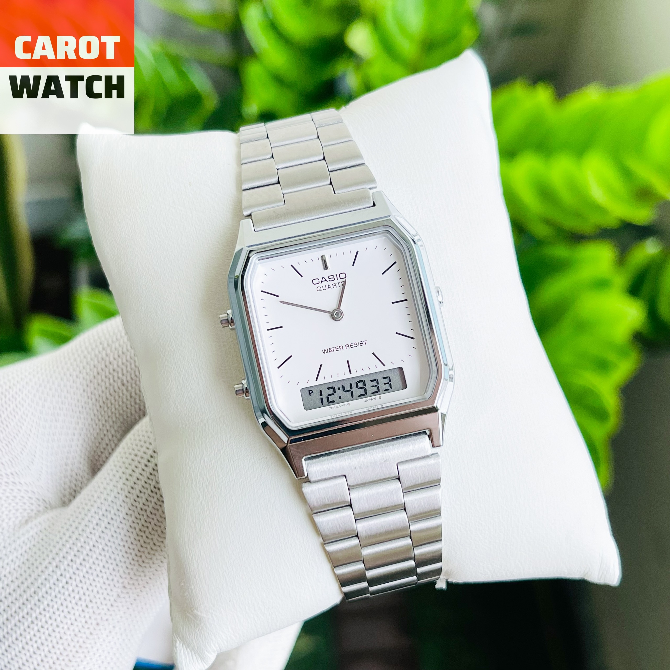 ĐỒNG HỒ CASIO AQ 230A 7A MẶT TRẮNG VINTAGE